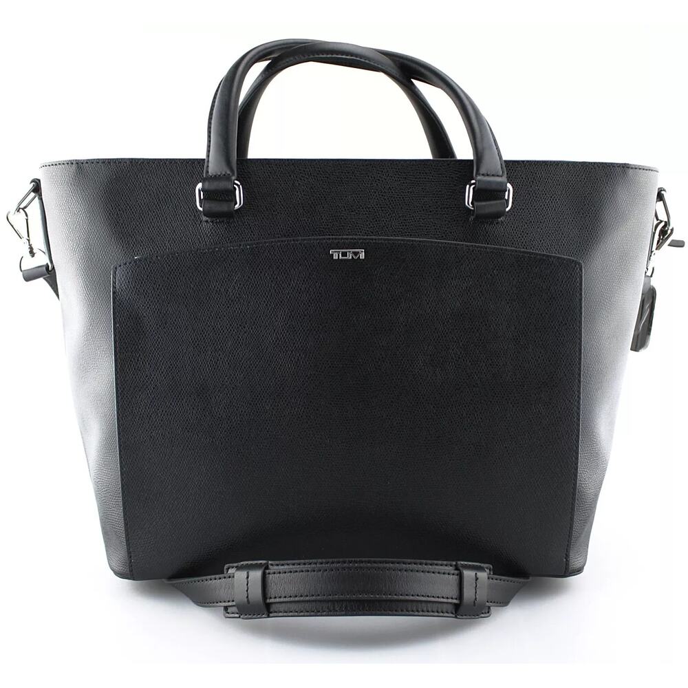 Tumi Women's Black Textured Coated Canvas Shoulder Strap Tote Bag One Size